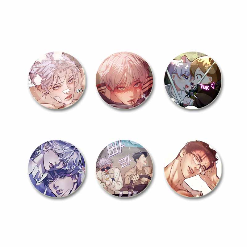 Korean Manhwa Soft Button Pins - Modern Korean Lifestyle ulasan dan harga