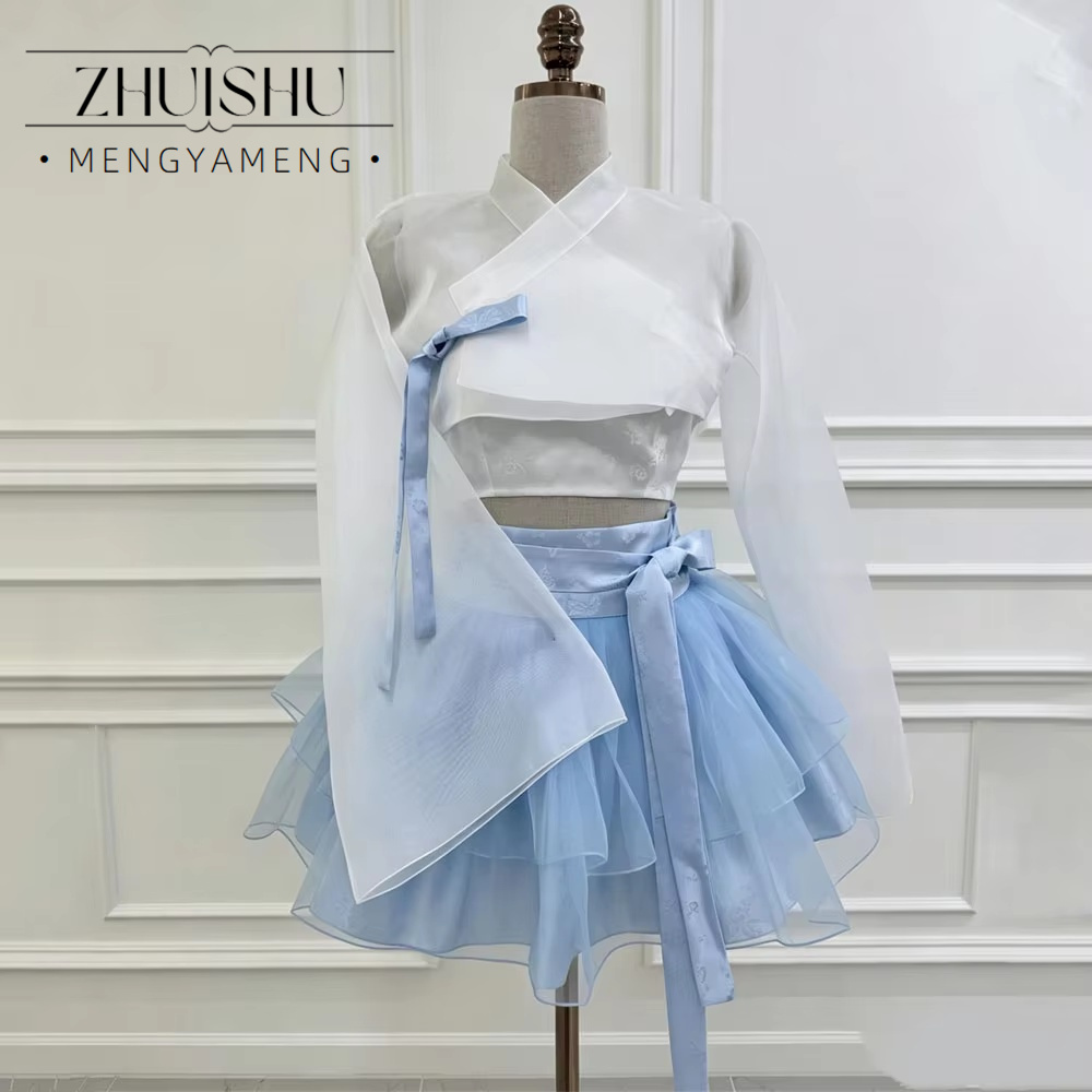 Modern Blue White 3Pcs Short C - Modern Korean Lifestyle ulasan dan harga